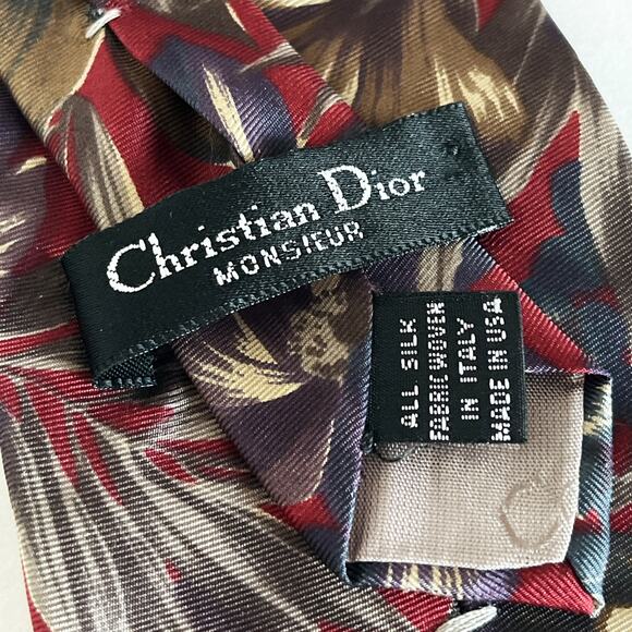 DIOR Vintage Floral Silk Tie and DIOR Silver Tie Clip Box - Picture 3 of 10